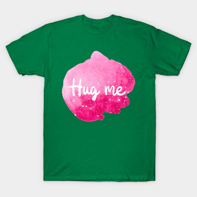 Hug Me Cosmic Art (Pink Sky Starry Skies Rose Watercolor) T-Shirt by BitterBaubles